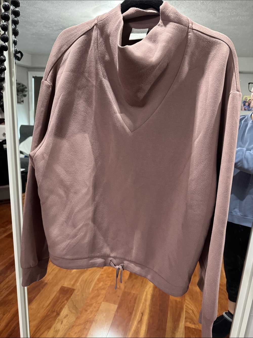 Varley Mauve Drawstring Funnel Neck Pullover